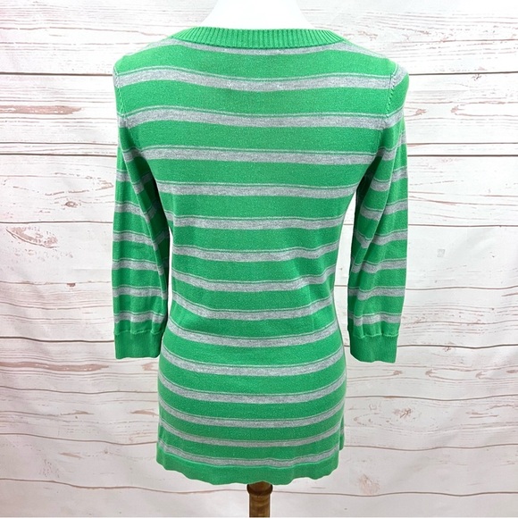 Juicy Couture Kelly Green Striped Royal Crown Button Front Cardigan Sweater - Picture 6 of 9